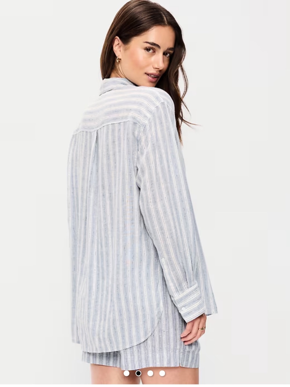 Old Navy Linen Striped Button-Down Shirt